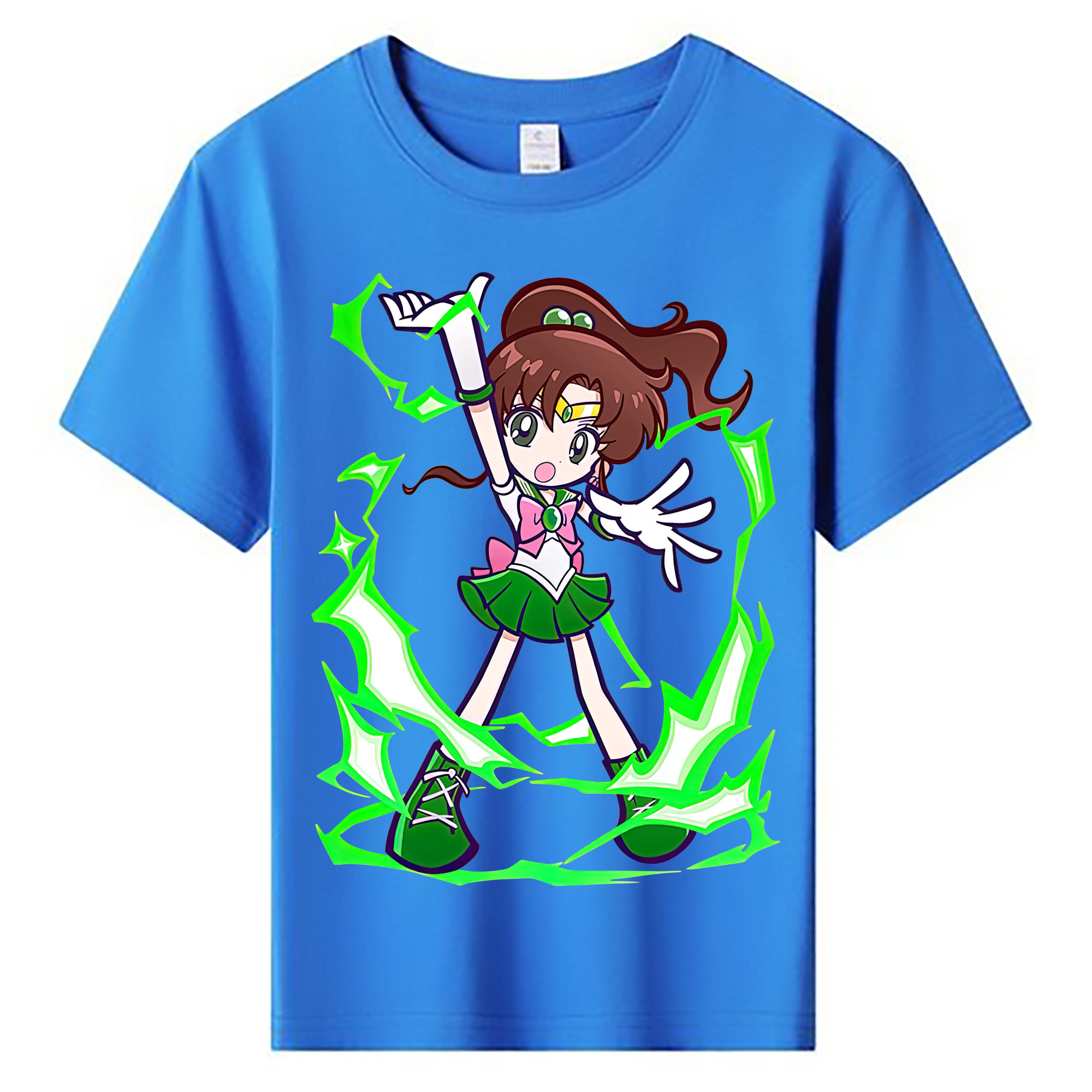 （画像用） 美少女戦士セーラームーン 木野 まこと きの まこと Sailor Moon Kino Makoto （セーラージュピター；Sailor Jupiter） 綿100％キッズTシャツ（フロントプリント）